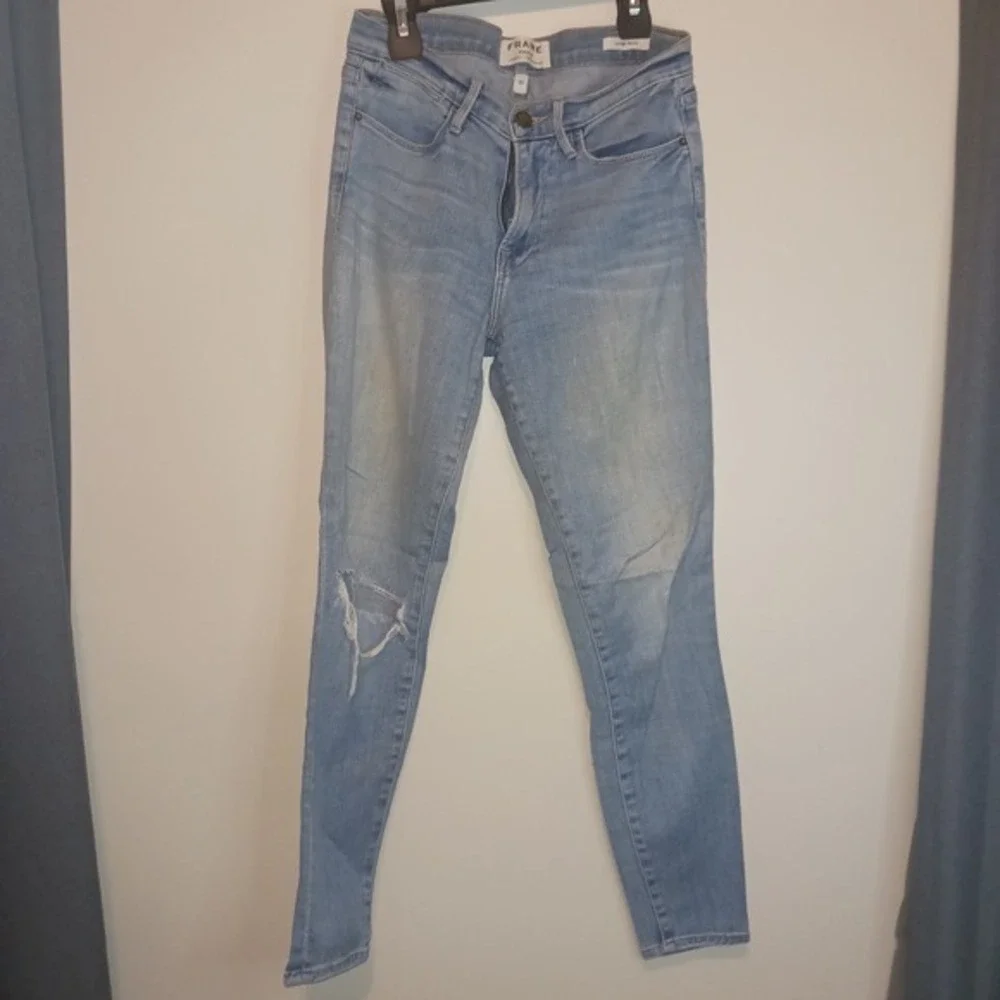 FRAME Le High Skinny Jeans Women's Light Wash Distressed Size‎ 25